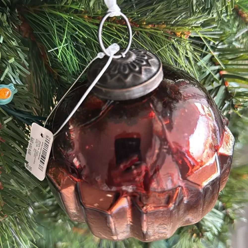 Christmas Ornaments From Dillard's Trimmings 6 Brown & Cream Ombre Rounded Glass